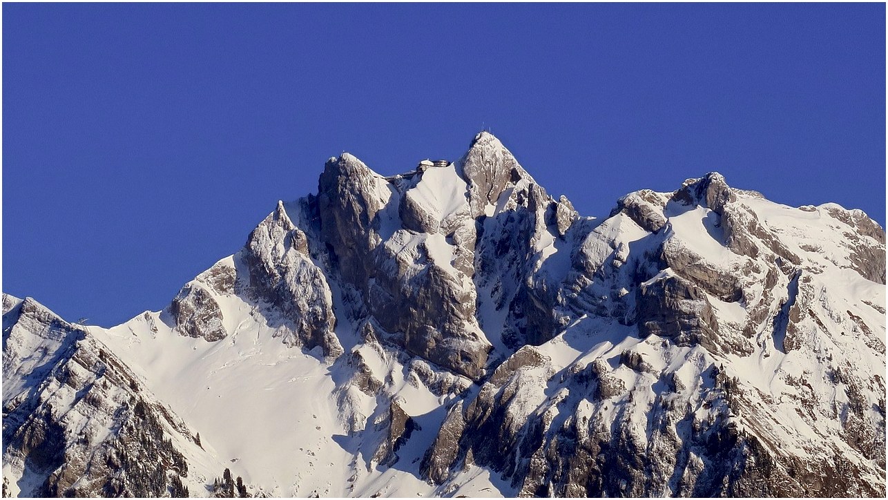 pilate, mountain, lucerne, switzerland, covered in snow, nature, cloudless, blue