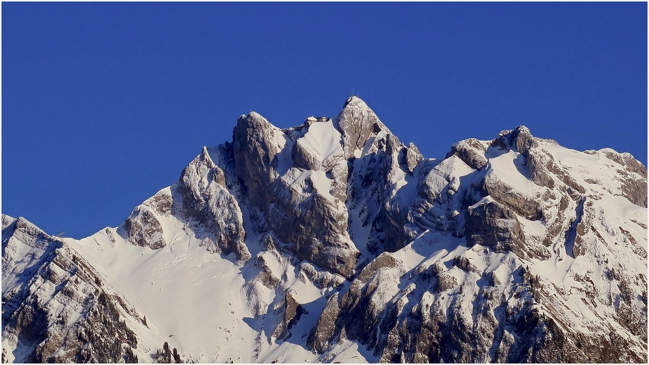 pilate, mountain, lucerne, switzerland, covered in snow, nature, cloudless, blue