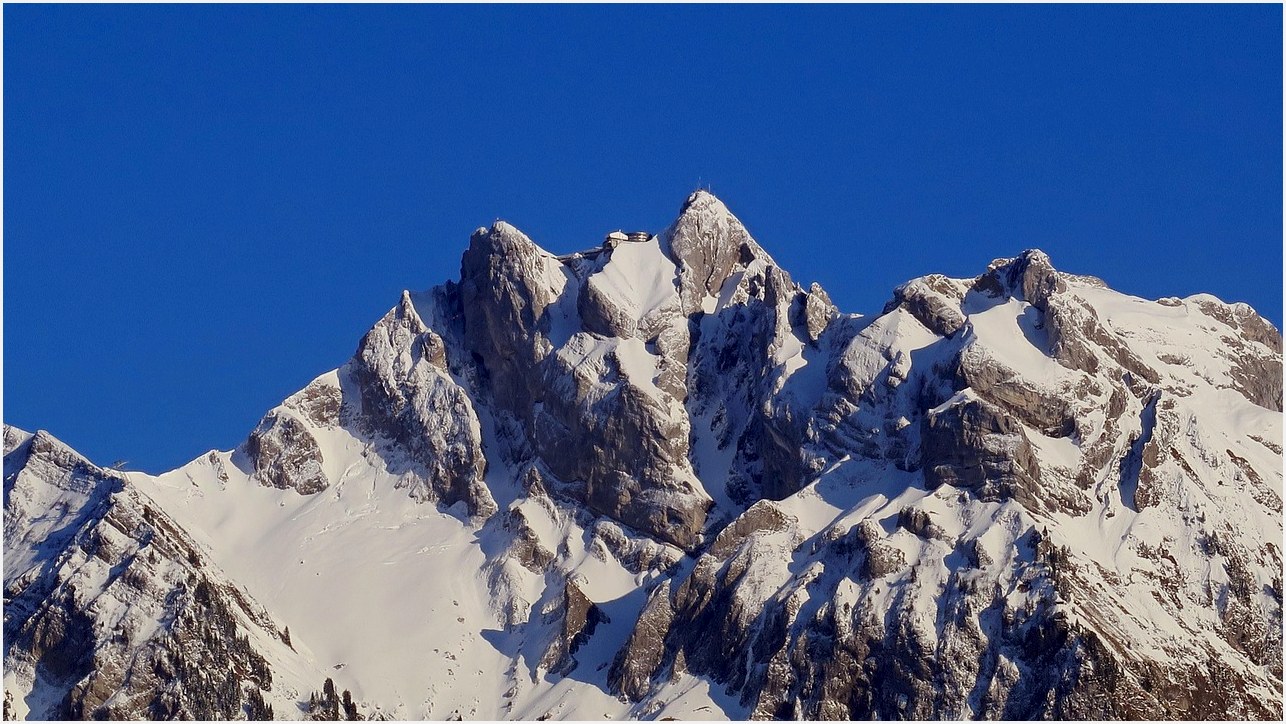 pilate, mountain, lucerne, switzerland, covered in snow, nature, cloudless, blue